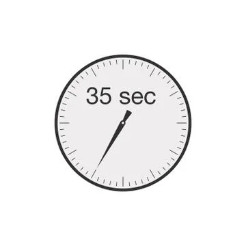 Simple 35 seconds or 35 minutes timer. Stock Vector illustration isolated on Stock Illustration
