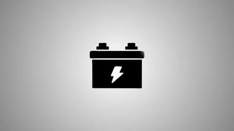Simple 3d animation of battery icon with lightning bolt symbol rotating on .. 스톡 동영상 346490859
