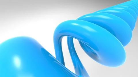 Simple 3d blue spiral abstract shape is in space, 3d rendering computer gener Stock Illustration