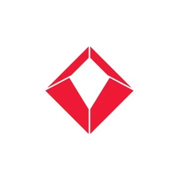 Simple 3d geometric diamond logo vector Illustrazione stock