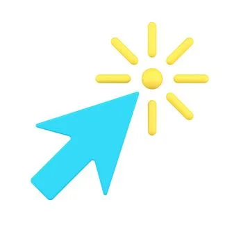 Simple 3d icon arrow cursor pointing link vector illustration. Modern mouse p Stock Illustration
