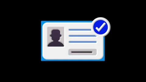 Simple 3d identification card icon with user avatar and blue notification b.. Stock Footage 334612432