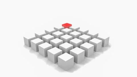 Simple 3D Illustration Abstract Cubic Background generated by 3d rendering Stock Illustration