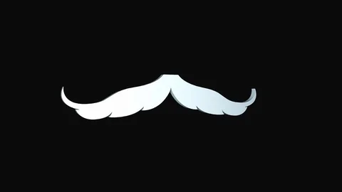 Simple 3d mustache is in space, this is symbol of hipsters, 3d render computer Stock Footage 109113395