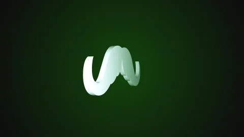 Simple 3d mustache is in space, this is symbol of hipsters, 3d render computer Stockillustratie