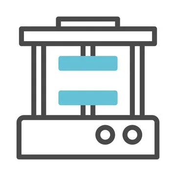 Simple 3D Printer Outline Icon Vector Design Stock Illustration