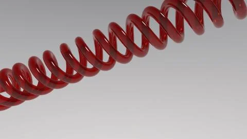 Simple 3d red spiral shape is in space, 3d rendering computer generated white Stock Photos