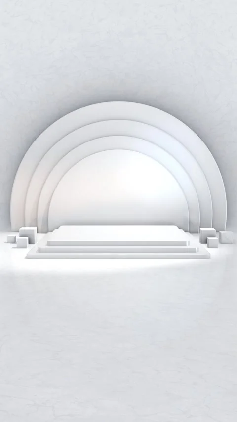 Simple 3D render abstract clean white blank cube pedestal podium background.. Video stock 317645411