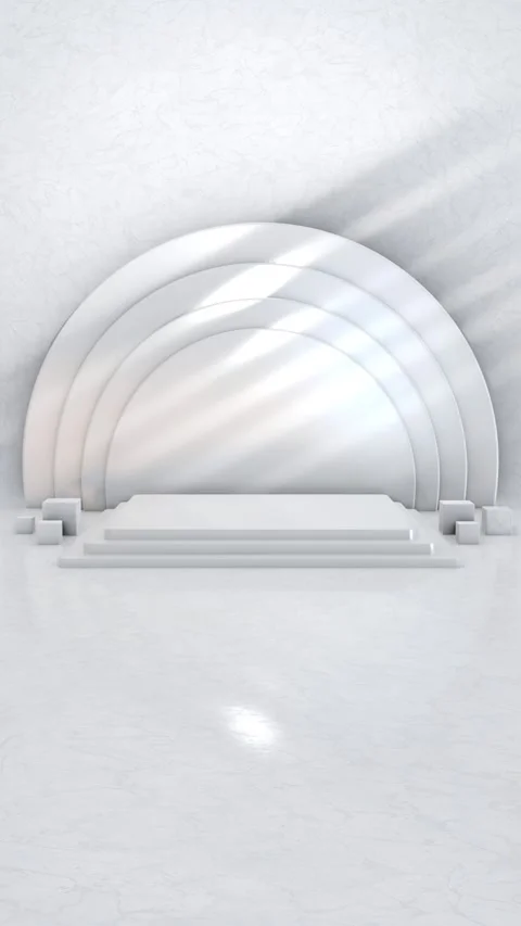 Simple 3D render of abstract white blank cube pedestal podium background ex.. Video stock 317645413