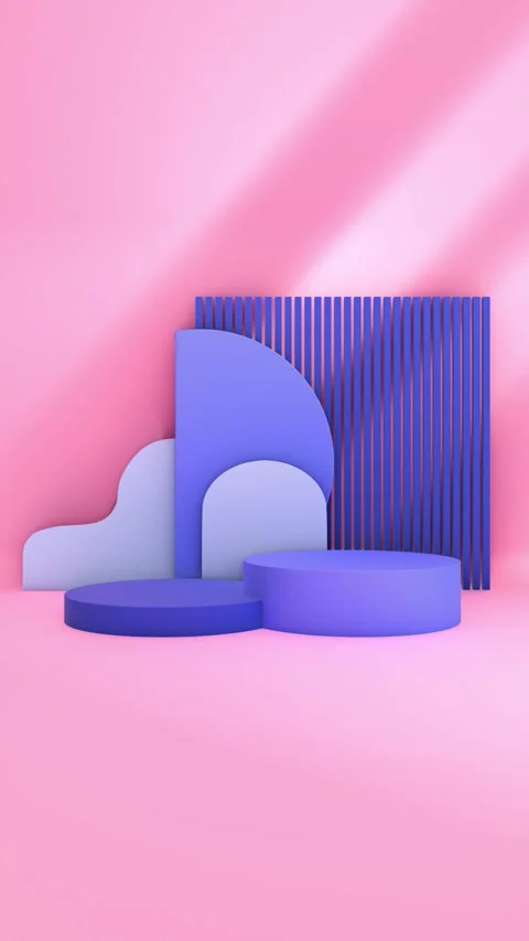 Simple 3D render clean pink purple pedestal podium background exhibition di.. 動画素材 317645400