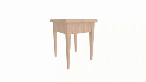 Simple 3D rendering of a wooden side table in a minimalist style Stock-Footage 287882702
