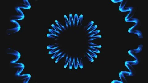 Simple 3d spiral shape is in space, 3d render computer generated background Illustrazione stock