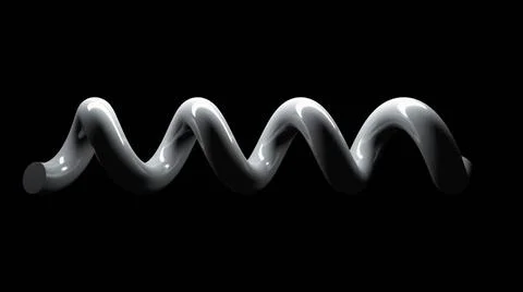Simple 3d spiral shape is in space, 3d render computer generated backgroun... Stock Photos