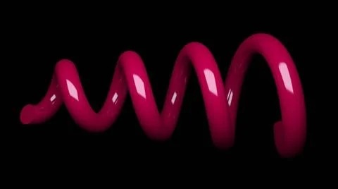 Simple 3d spiral shape is in space, 3d render computer generated backgroun... Stock Photos