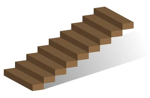Simple 3d stair with steps. Staircase vector Stock Illustration