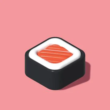 Simple 3D sushi rolls Ilustración de archivo