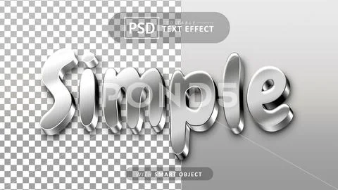 Simple 3d text effect editable PSD Template