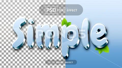 Simple 3d text effect editable PSD Template