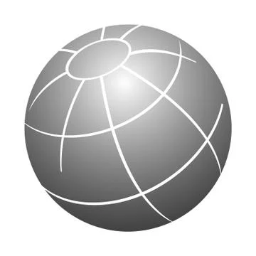 Simple 3d vector illustration design element. 3D globe grey color Stock Illustration