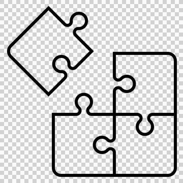 Simple 4 pieces of jigsaw puzzle Stock Illustration
