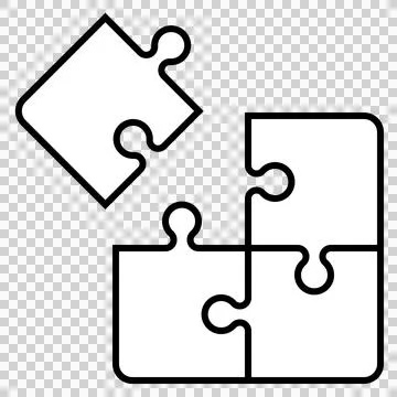 Simple 4 pieces of jigsaw puzzle Stock Illustration