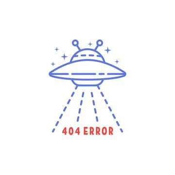 Simple 404 error with linear ufo Stock-Illustration