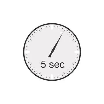 Simple 5 seconds or 5 minutes timer. Stock Vector illustration isolated on white Stock Illustration