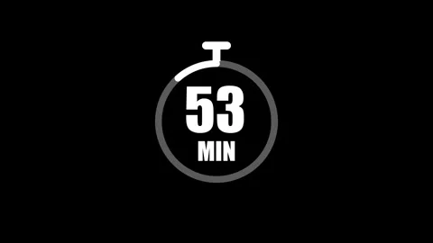 Simple 60 minutes countdown timer symbol animation Isolated on Black Background Stock Footage 321478458
