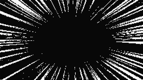 Simple 8-bit style manga concentrated line animation Stock Footage 314043543