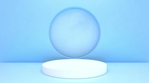 Simple abstract 3D render round circle shape pedestal podium backdrop exhib.. Video stock 317645253