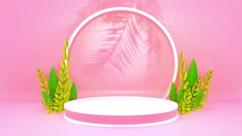 Simple abstract 3D render round circle shape pedestal podium backdrop show .. Video stock 317645260