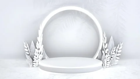 Simple abstract 3D render round circle shape pedestal podium backdrop show .. Stockbeeldmateriaal 317645345