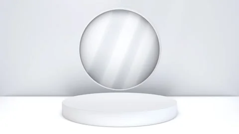 Simple abstract 3D render round circle shape pedestal podium backdrop exhib.. Stock Footage 317645362