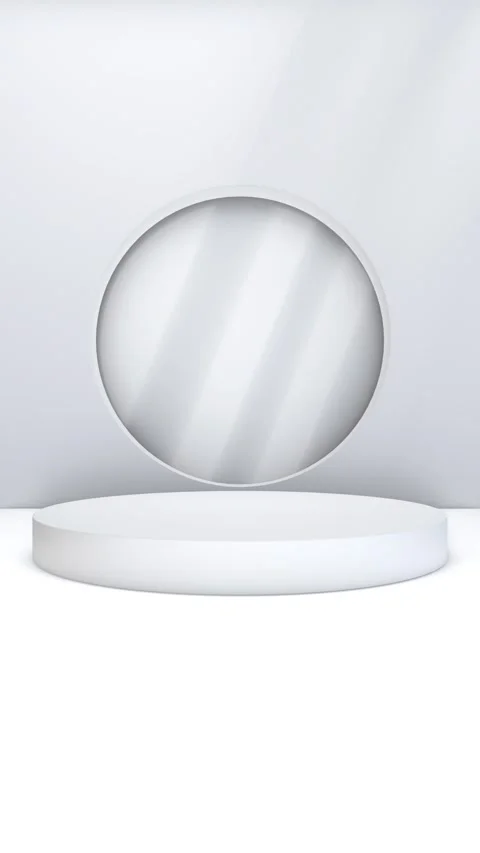 Simple abstract 3D render round circle shape pedestal podium backdrop exhib.. Stock Footage 317645368