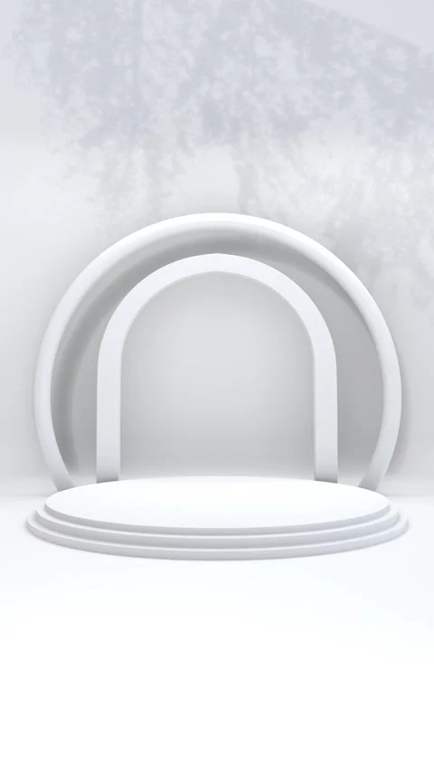 Simple abstract 3D render round arch pedestal podium backdrop exhibition di.. Stock Footage 317645382
