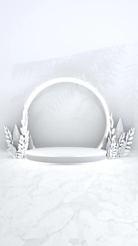 Simple abstract 3D render round circle shape pedestal podium backdrop show .. Stock Footage 317773130
