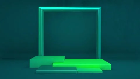 Simple abstract 3D render square cube pedestal podium backdrop exhibition d.. Stock Footage 317645280