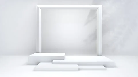 Simple abstract 3D render square cube pedestal podium backdrop exhibition d.. Stock Footage 317645385