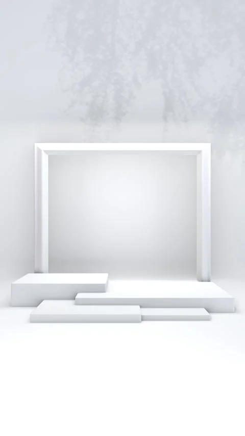 Simple abstract 3D render square cube pedestal podium backdrop exhibition d.. Stock Footage 317645393
