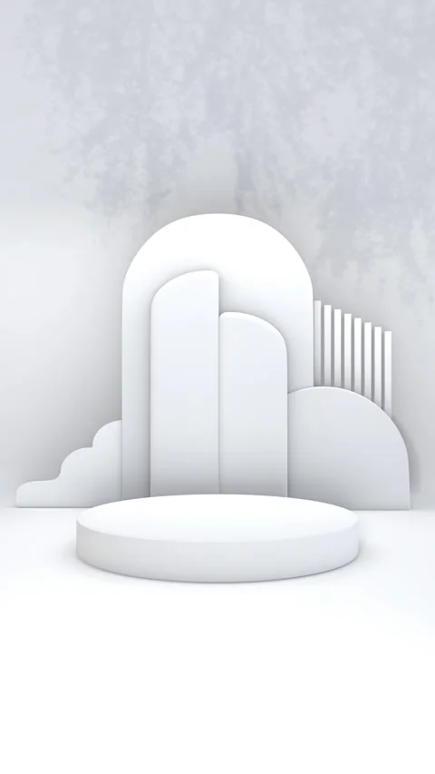 Simple abstract 3D render white empty blank pedestal podium backdrop exhibi.. Video stock 317645391
