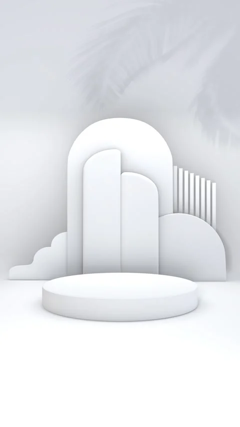 Simple abstract 3D render white empty blank pedestal podium backdrop exhibi.. Stock Footage 317645392