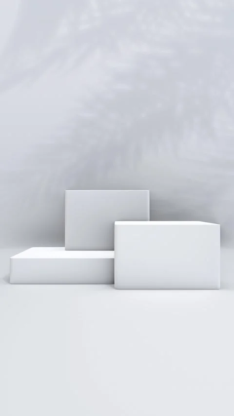 Simple abstract 3D render white empty blank pedestal cube podium backdrop e.. Stock Footage 317645449