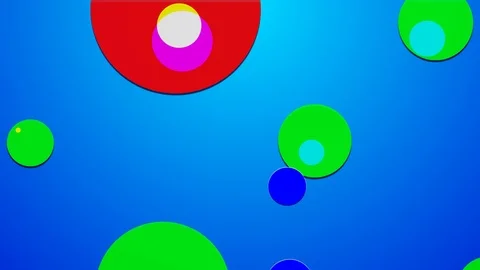 Simple abstract 4k looped flat style background with circles that change their Stock Footage 125742401