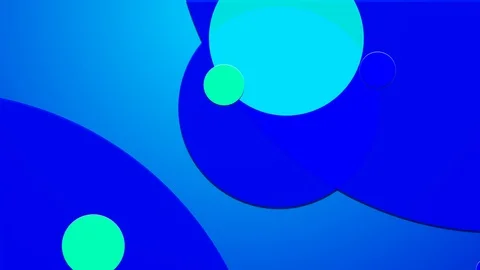 Simple abstract 4k looped flat style background with circles that change their Stock Footage 125742429