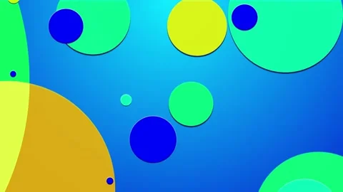 Simple abstract 4k looped flat style background with circles that change their Stock Footage 138084290
