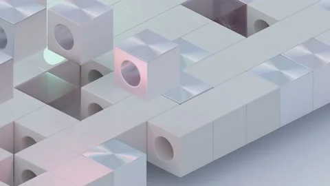 Simple abstract background of animated cubes Stockbeeldmateriaal 141424912