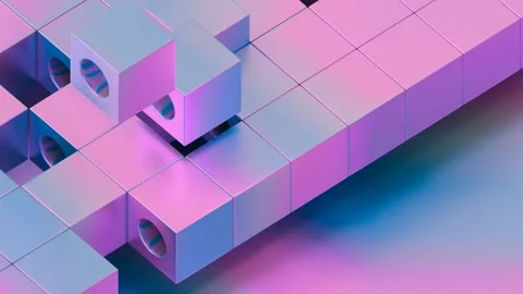 Simple abstract background of animated cubes Stockbeeldmateriaal 145262912