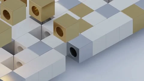 Simple abstract background of animated cubes Stockbeeldmateriaal 145431068