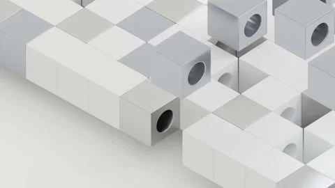 Simple abstract background of animated cubes Stockbeeldmateriaal 145967227