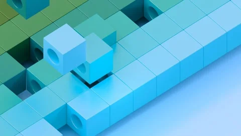 Simple abstract background of animated cubes Stockbeeldmateriaal 145967914